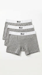 3-Pack Blu 7cm organic cotton boxer briefs - Grey