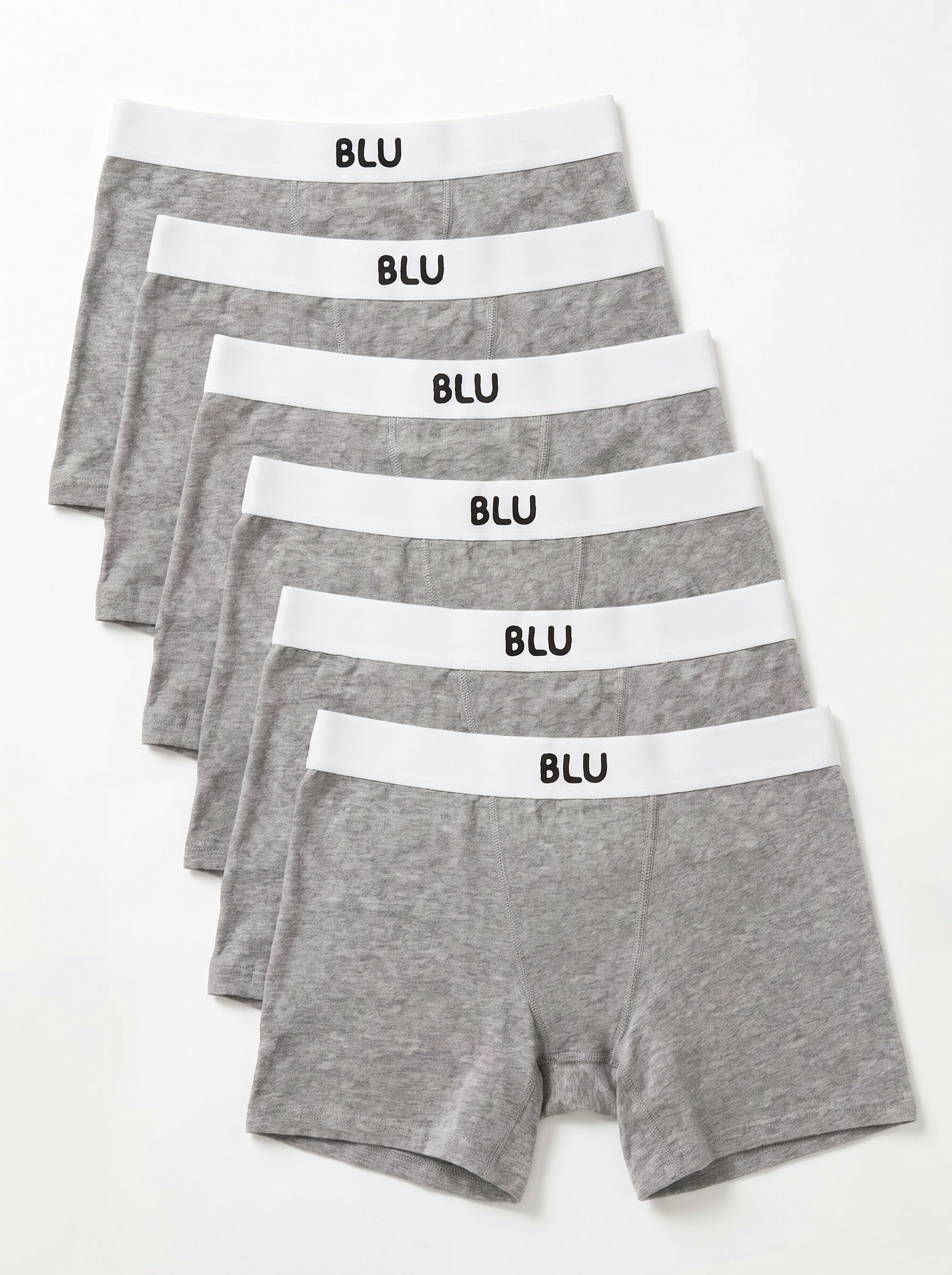 6-Pack Blu 7cm organic cotton boxer briefs - Grey
